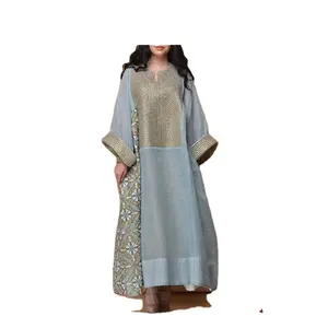 林龙优质生产印花透气长袖宽松新款时尚阿巴亚女装伊斯兰服装