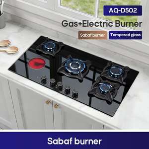 Appareils de <span class=keywords><strong>cuisson</strong></span> encastrables - Table de <span class=keywords><strong>cuisson</strong></span> multifonctionnelle, plaque de <span class=keywords><strong>cuisson</strong></span> à gaz, cuisinière à induction électrique, commande par bouton, panneau en verre, cuisinière à gaz - Product Image 3