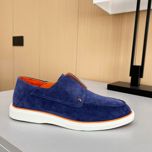 <span class=keywords><strong>Scarpe</strong></span> Casual da uomo di fascia alta da passeggio all'ingrosso mocassini in vera pelle con suola spessa un piede con pelle scamosciata di mucca Plus Size - Product Image 2