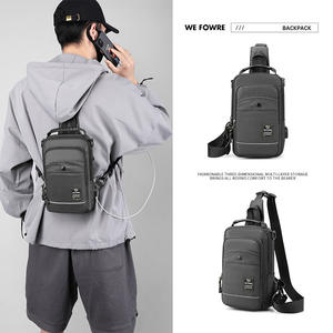 Bolso de Pecho para Hombre WePower, Resistente al Agua, Mochila Cruzada, para Viajes al Aire Libre, Color Sólido, Multifuncional - Product Image 5
