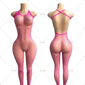 ELITES Wholesale Customize High Quality New Style Arrivals <strong>Fishnet</strong> Rhinestone Stripper <strong>Outfit</strong> - Product Image 6