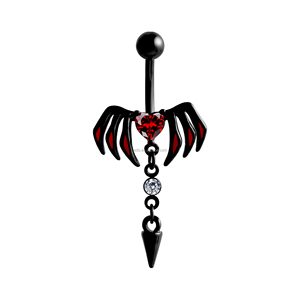 RVS <span class=keywords><strong>navel</strong></span> piercing zwarte bananenbarbell donkere stijl punk sieraden kegel hanger buikring - Product Image 1