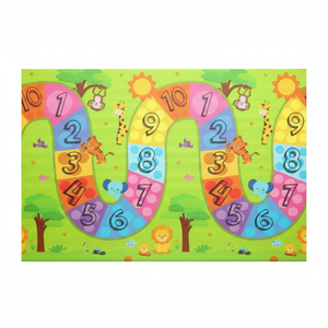 Tapis de jeu double face 160x140x1 cm XPE pour bébé, enroulable, imperméable et non toxique, en mousse colorée, pour produits routiers et autoroutiers. - Product Image 1