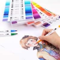 M06 Meilleures ventes 12, 24, 36, 48, 100 pièces Marqueurs à pointe sèche, stylos de couleur, marqueurs double pointe imperméables, feutres fins pour calligraphie