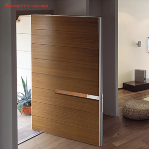 Portes <span class=keywords><strong>d</strong></span>'<span class=keywords><strong>entrée</strong></span> en aluminium pour villas de villégiature, conformes aux normes européennes, portes pivotantes en aluminium pour la maison - Product Image 1