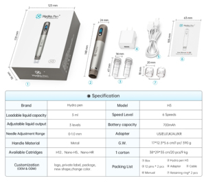 Pluma de piel Mesogun Hydra <span class=keywords><strong>pen</strong></span> H3 Uso en salón Eliminador de arrugas Uso doméstico Dispositivo de belleza - Product Image 2