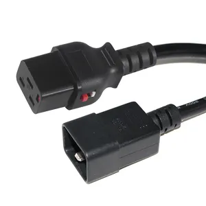 Cable de alimentación eléctrica 120 Vac Pdu Nema C19 a c20ing C19 a C20, cubierta de conector de 90 grados C19 a C20, 14AWG, 16AWG