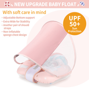 Swimbobo nueva actualización bebé infaltes natación comodidad Rosa anillo niños inflable cintura entrenador natación anillo bebé flotante con dosel - Product Image 3