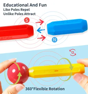 मोंटेसरी स्टेम खिलौना बच्चों के शैक्षिक ब्लॉक खिलौने 3D चुंबकीय इमारत की छड़ें और गेंदों