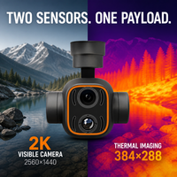 Caméra thermique à double capteur SKYDROID C12, 2K 384x288, stabilisée sur 3 axes, charge utile pour drone d'inspection