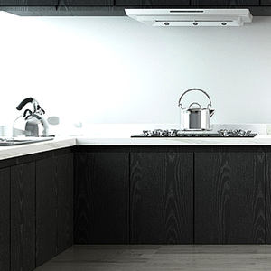 Color Negro 1220mm <span class=keywords><strong>Mesa</strong></span> Auto <span class=keywords><strong>adhesivo</strong></span> de grano de madera de <span class=keywords><strong>vinilo</strong></span> de la película para el armario de la cocina - Product Image 5