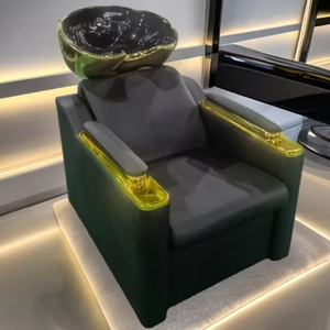 Chaise de lavage de salon de coiffure moderne, tendance 2026, luxe, or blanc, mobilier de salon de coiffure, chaise de thérapie capillaire, spa, inclinable, lit de shampooing - Product Image 6