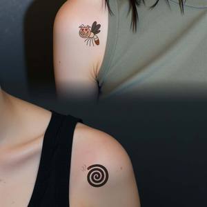 Tatuaggi temporanei colorati adesivo divertente bobina di zanzara e testa di maiale carino cartone animato tatuaggio impermeabile per la gamba del braccio del viso - Product Image 3