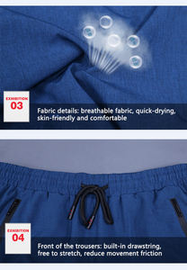 Short de basket-ball pour homme avec logo personnalisé en stock, taille moyenne, séchage rapide, maille, longueur genou, motif solide, décontracté - Product Image 6