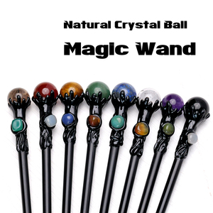 Varita <span class=keywords><strong>Mágica</strong></span> de Cristal Natural en Oferta, Varita de Madera Hecha a Mano, Cetro Mágico, Decoración de Halloween, Varita de <span class=keywords><strong>Bruja</strong></span>, Accesorio para Festivales - Product Image 2