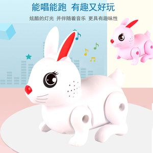 Lapin rebondissant électrique clignotant avec lumière et musique, marche automatique, pour enfants de 4 à 6 ans, jouet en plastique - Product Image 4