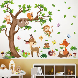 <span class=keywords><strong>Stickers</strong></span> muraux amovibles arbre animal de <span class=keywords><strong>jungle</strong></span> école maternelle enfants - Product Image 2