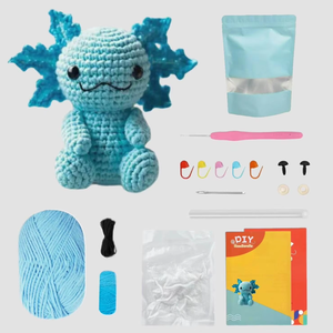 Kit de <span class=keywords><strong>Crochet</strong></span> Salamandre Couleur Turquoise (1 pièce) pour Débutants – Poupée Animale Faite Main DIY avec Instructions Détaillées - Product Image 2
