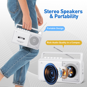 Retro Portable Cassette Recorder AM FM Radio BT <b>USB</b> TF Card Dual <b>Speakers</b> For Home Office Travel Use Stereo Boombox - Product Image 6