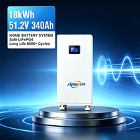 Système de batterie solaire domestique hybride Ampsun Split LiFePO4 18KWH 340Ah 51.2V avec BMS intelligent, communication CAN, garantie 10 ans, 8000