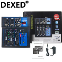 Mélangeur numérique professionnel F4 équipement MP3 filaire 4 canaux voix réglable effets sonores multiples fréquence 20Hz-20kHz