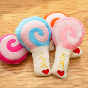 Lollipop <b>Plush</b> Toy With Sound 5Cm For Dogs <b>Cats</b> Indoor Pet Squeak Toy - Product Image 1