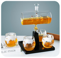 Décanteur à liqueur en verre de bateau unique fait à la main personnalisé Brandy Vodka Whisky