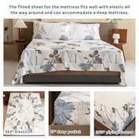 Ensemble de draps de lit en coton imprimé tropical floral pour chambre à coucher, respirant, mignon, facile d'entretien, extra doux et confortable, pour toutes les saisons