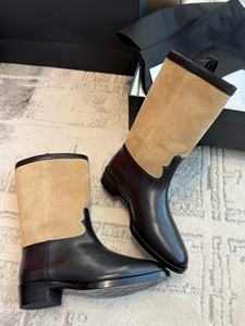 Bottes en cuir de luxe de haute qualité 2026, bottes courtes mi-mollet, bottes en cuir simples et polyvalentes antidérapantes pour l'extérieur - Product Image 4