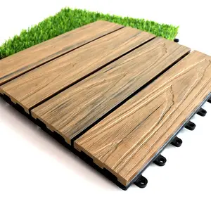 High quality garden used wpc diy decking acacia wood deck tile 300*300mm