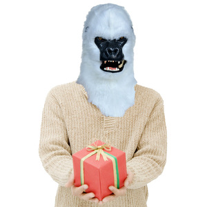 Máscara de gorila <span class=keywords><strong>PS</strong></span> hecha a mano con mandíbula móvil máscara de Animal de cabeza completa de piel sintética realista para Halloween Cosplay bromas videos virales - Product Image 6