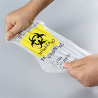 Pochette d'échantillonnage en plastique transparente personnalisée avec fermeture éclair et poche pour documents, sac à spécimens à 3 couches pour risques biologiques, pour laboratoire, hôpital, produit