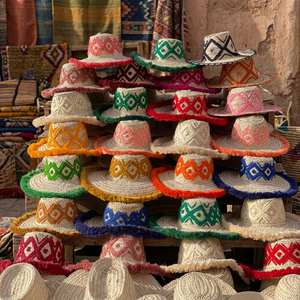 <b>Women</b> Moroccan Straw Character Sombrero Fringe Embroidered Wide Brim Sun <b>Hat</b> <b>Beach</b> Daily Outdoor Travel Summer Headwear - Product Image 3