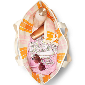 Sac imbriqué moyen toile fourre-tout poches antidérapantes conception enveloppante base large remplissage facile pochette à fermeture éclair amovible corde transfert de chaleur - Product Image 2