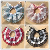 Bavoir en tissu absorbant pour animaux de compagnie avec dentelle et design extensible pour chiens et chats - Tailles S/M/L Toutes saisons