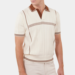 T-Shirt Estiva Formale da <span class=keywords><strong>Uomo</strong></span> in Puro Cotone Lavorato a Maglia con Logo Personalizzato - Product Image 1