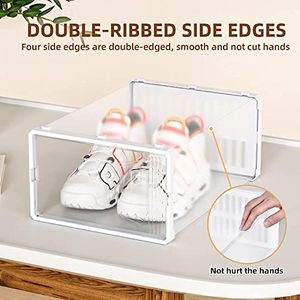 Échantillon Gratuit : Boîte à Chaussures Moderne Européenne à un Niveau en PP+PET, Organisateur de Chaussures Pliable à Ouverture Magnétique, pour Salle de Bain et Salon - Product Image 4