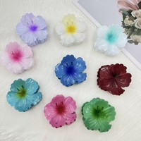 Set Jepit Rambut Wanita Multi-warna Manis Buatan Tangan dari Plastik Asetat Berbentuk Bunga Lima Kelopak untuk Penggunaan Sehari-hari Aksesoris Rambut Serbaguna.