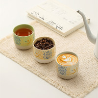 Tasse à café en céramique arabe, texture étoile et lune, vintage, latte art, à main, parfum riche, tasse créative, tasse à thé