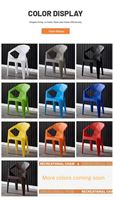 Ensemble de salle à manger de patio en plastique inaltérable avec chaises à accoudoirs intégrés et table de jardin