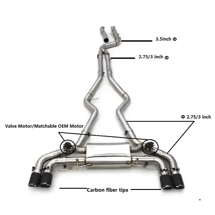 BMW M340i için OEM/M340 G20 3.0T 2019-2022 paslanmaz çelik egzoz boruları yarış spor araba susturucu egzoz Catback egzoz sistemleri