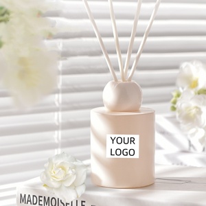 LunaLith Diffusore di Fragranze in Vetro con Logo Personalizzato e Bastoncini Bianchi, Deodorante Naturale <span class=keywords><strong>per</strong></span> Ambienti - Product Image 1