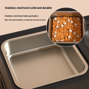 Tigela de plástico para comida e água de cachorro, alimentador lento e ajustável, com suporte anti-derramamento, tigela elevada para cachorro - Product Image 3