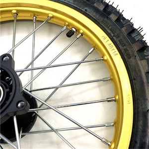 Ruedas delanteras de 14 pulgadas para <span class=keywords><strong>Pit</strong></span> <span class=keywords><strong>Bike</strong></span> GuangLi 60/100-14, llantas de aleación de aluminio con 32 orificios para radios, compatibles con KTM CRF PRO KLX YZF 110cc - Product Image 3