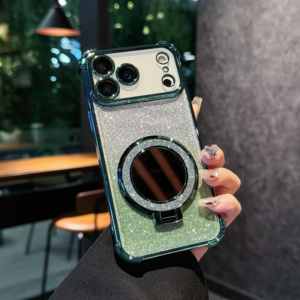 Per <span class=keywords><strong>iPhone</strong></span> 17 <span class=keywords><strong>Pro</strong></span> <span class=keywords><strong>Max</strong></span> Glitter custodia a specchio magnetica 17 Air 16 <span class=keywords><strong>Pro</strong></span> <span class=keywords><strong>Max</strong></span> 15 14 12 12 <span class=keywords><strong>Pro</strong></span> Bling <span class=keywords><strong>Cover</strong></span> posteriore antiurto con supporto - Product Image 6