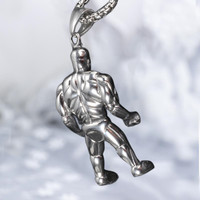 Olivia – collier d'haltères en acier inoxydable pour homme, accessoire de Fitness, de sport, de musculation, Punk, tendance