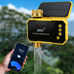Timer per Valvola dell'Acqua Wi-Fi a Basso Consumo Energetico Alimentato a Energia Solare; Timer ZigBee con Durata Batteria Illimitata, Testa in Ottone per Irrigazione a Goccia - Product Image 1