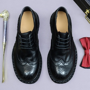 Zapatos de Cuero Casuales de Negocios de Alta Gama con Suelas de Goma para Hombre. Zapatos Retro Británicos con Cordones Antideslizantes para Primavera/Verano - Product Image 2