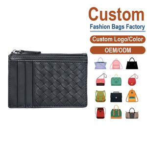 Elegante Tarjetero Casual de Cuero Trenzado a Mano con Bloqueo RFID y Bolsillo para Monedas, para Profesionales Urbanos y Minimalistas - Product Image 2