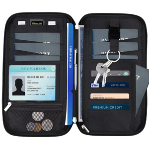 Portefeuille de voyage familial anti-RFID robuste pour 4 passeports, organiseur de documents sécurisé pour le voyage - Product Image 3